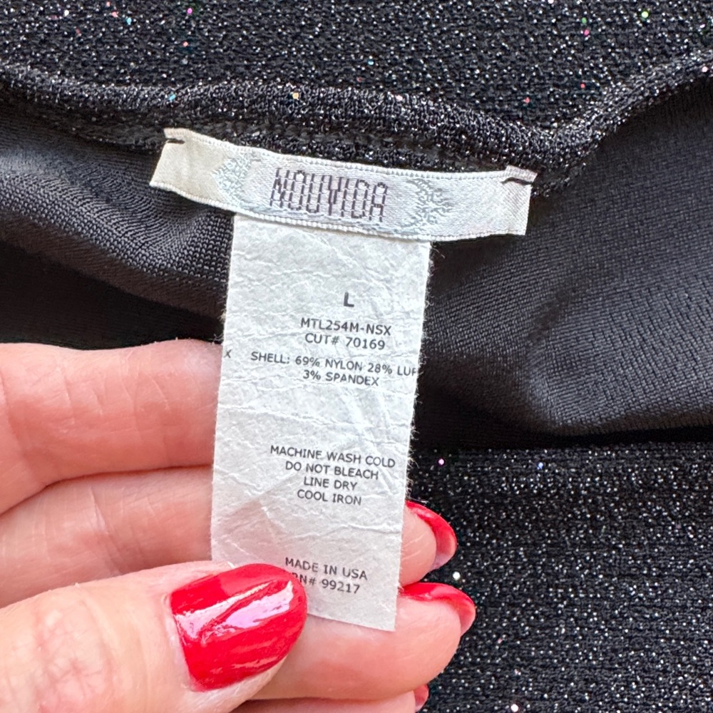 Nouvida Women’s- Sz L - Black Sweater W/Subtle Sparkle - Picture 7 of 12